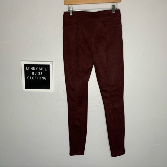 Spanx High Waisted Marron Faux Suede Leggings Size Medium - Picture 8 of 11
